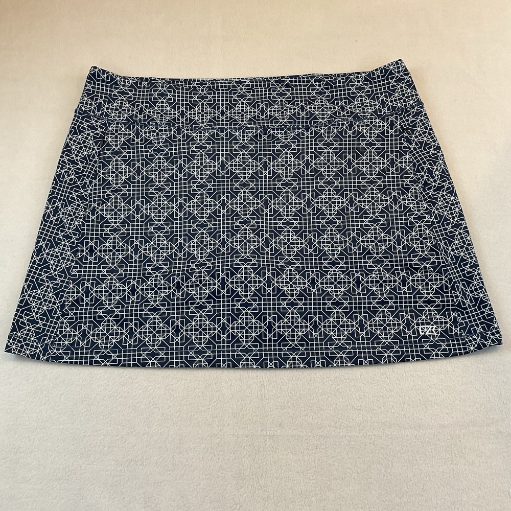Cutter & Buck Skort Womens XXXL Navy Blue White Geometric Print Zip Pockets